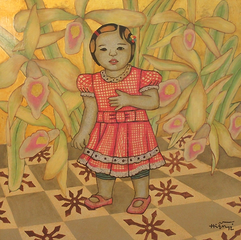 Một tác phẩm tại triển lãm của Nguyễn Thị Hiền.