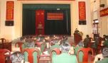 Đại tá Cao Văn Mĩa, Phó Bí thư Đảng ủy, Chính ủy Bộ CHQS tỉnh phát biểu kết luận hội nghị.