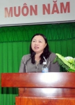 Bà Trần Kim Mai - Phó Chủ tịch UBND tỉnh, Phó Trưởng Ban tổ chức MDEC - Tiền Giang 2012: Tăng cường mối quan hệ giữa nông dân - doanh nghiệp và Nhà nước