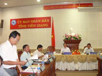 Đoàn công tác Bộ Công thương làm việc với UBND tỉnh Tiền Giang.
