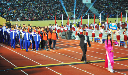 Đoàn Thể thao Tiền Giang tại Đại hội TDTT toàn quốc lần thứ VII năm 2014 tại Nam Định.