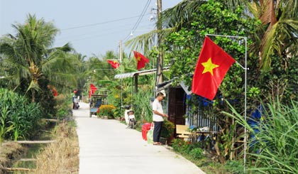 Một tuyến đường giao thông ở xã Mỹ Phong.