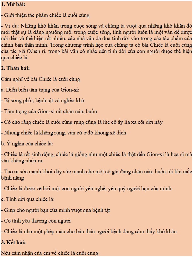 Phân Tích Chiếc Lá Cuối Cùng: Dàn Ý & Cảm Nhận Chi Tiết