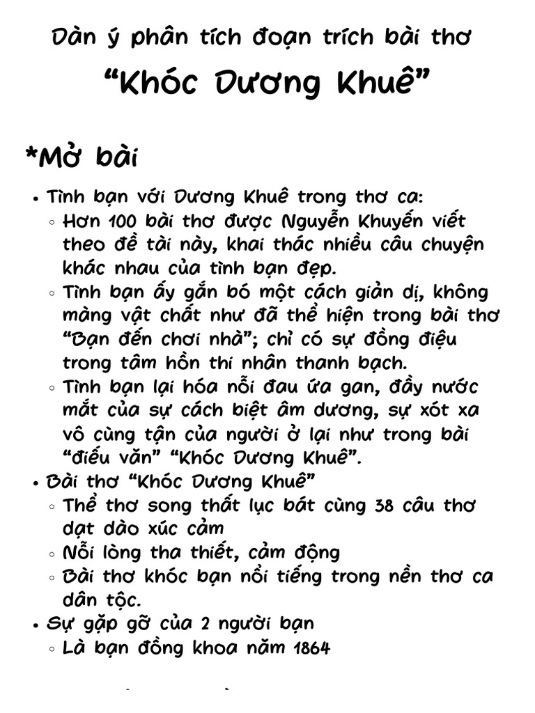 Phân Tích Khóc Dương Khuê: Dàn Ý & Cảm Nhận Chi Tiết Phân Tích Khóc Dương Khuê: Dàn Ý & Cảm Nhận Chi Tiết