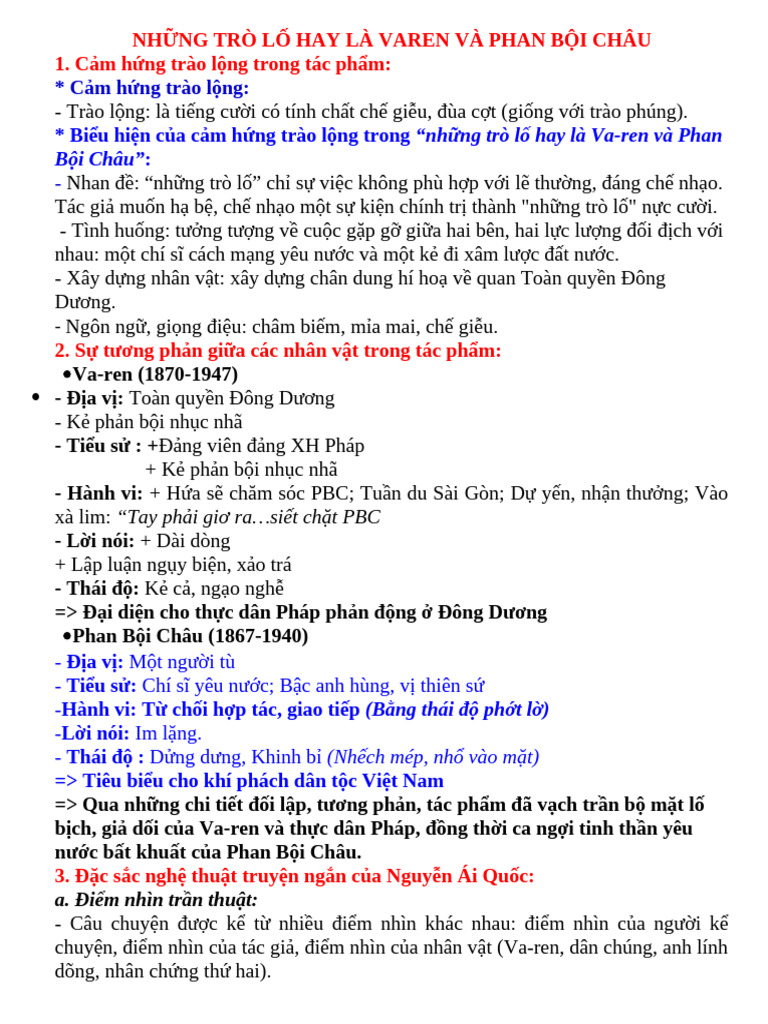 Phân Tích Những Trò Lố Hay Là Va-ren Và Phan Bội Châu: Dàn Ý & Cảm Nhận Chi Tiết Phân Tích Những Trò Lố Hay Là Va-ren Và Phan Bội Châu: Dàn Ý & Cảm Nhận Chi Tiết