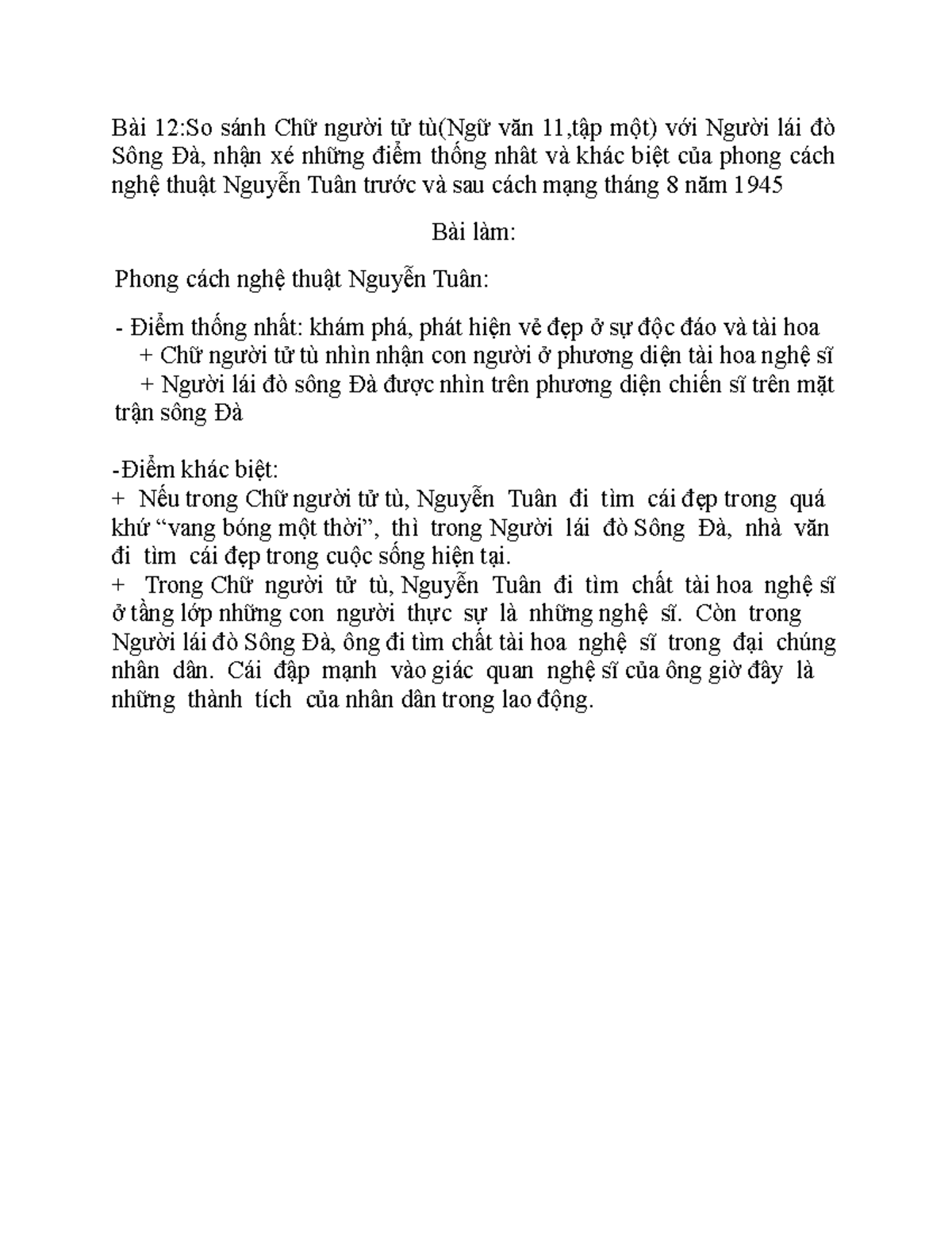 So Sánh Chữ Người Tử Tù Và Người Lái Đò Sông Đà: Điểm Giống, Khác & Liên Hệ Mở Rộng