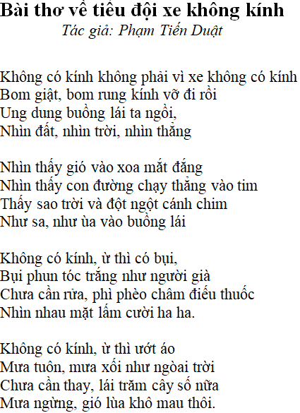 soạn bài Bài thơ về tiểu đội xe không kính