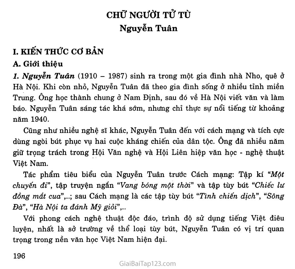 soạn bài Chữ người tử tù