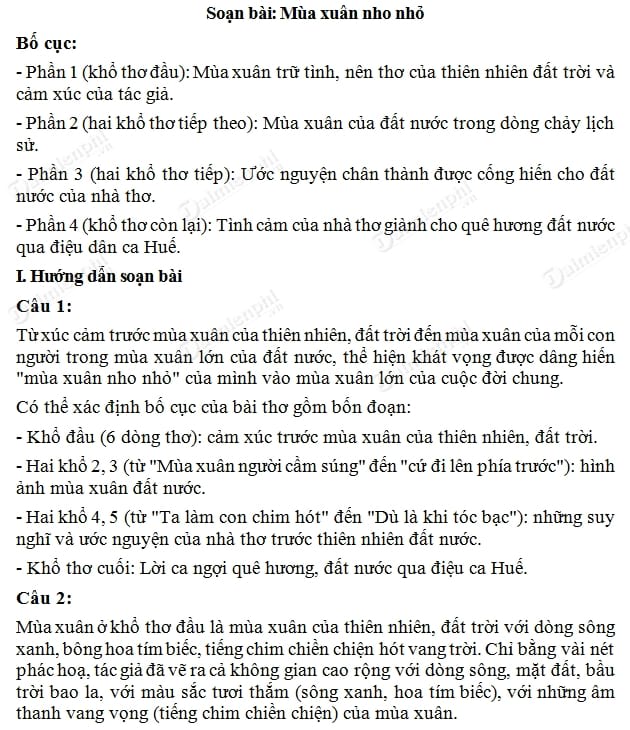 Soạn Bài Mùa Xuân Nho Nhỏ Ngắn Gọn, Đầy Đủ Nhất Soạn Bài Mùa Xuân Nho Nhỏ Ngắn Gọn, Đầy Đủ Nhất
