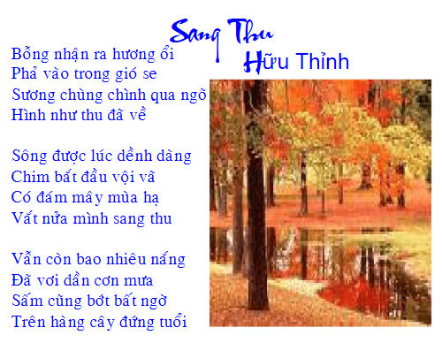 Soạn Bài Sang Thu Ngắn Gọn, Đầy Đủ Nhất