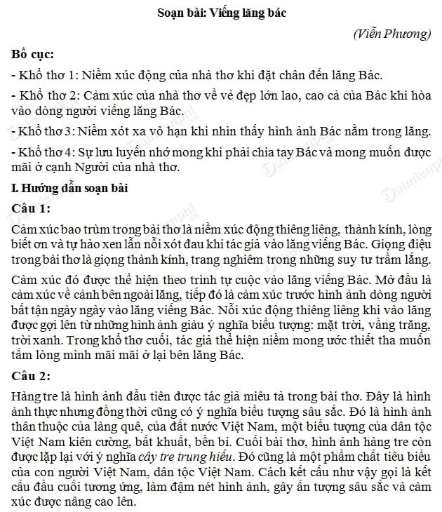soạn bài Viếng lăng Bác