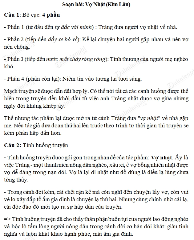 soạn bài Vợ nhặt