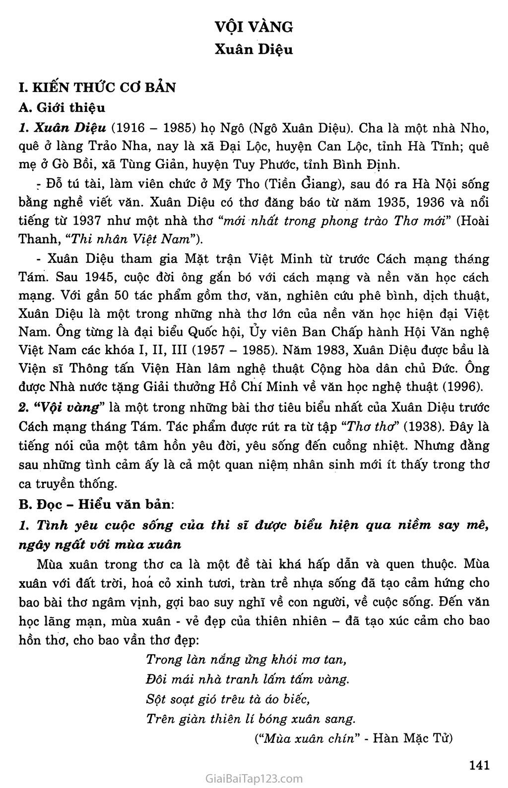 soạn bài Vội vàng