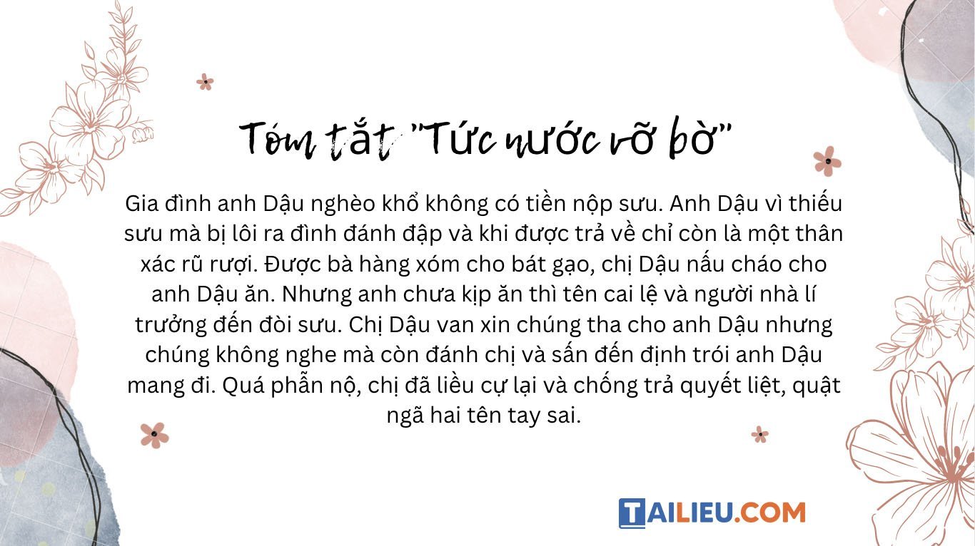 tóm tắt Tức nước vỡ bờ