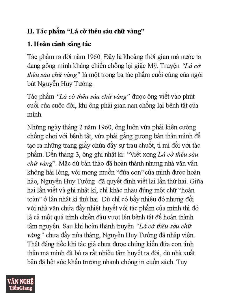Phân tích Lá cờ thêu sáu chữ vàng - Nguyễn Huy Tưởng đưa lịch sử đến gần người đọc Phân tích Lá cờ thêu sáu chữ vàng - Nguyễn Huy Tưởng đưa lịch sử đến gần người đọc
