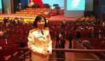 Thiếu tá Phan Thị Hà An dự Đại hội Phụ nữ toàn quốc lần thứ XII, nhiệm kỳ 2017-2022 (chị là 1 thành viên của Đoàn đại biểu Phụ nữ tỉnh).